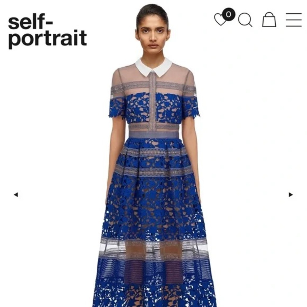 Self-Portrait Blue Lace Dress